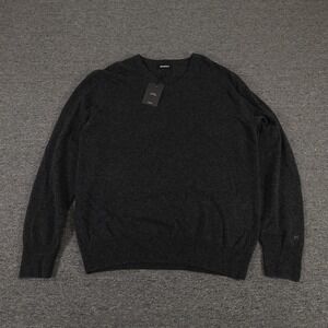 NAADAM Sweater Mens Large Gray Cashmere V Neck Pullover Soft Knit Logo